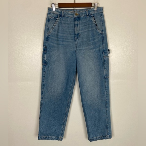 Amerian Eagle Women's Highest Rise 90s Boyfriend Jeans10 Carpenter Light Wash - Picture 1 of 12